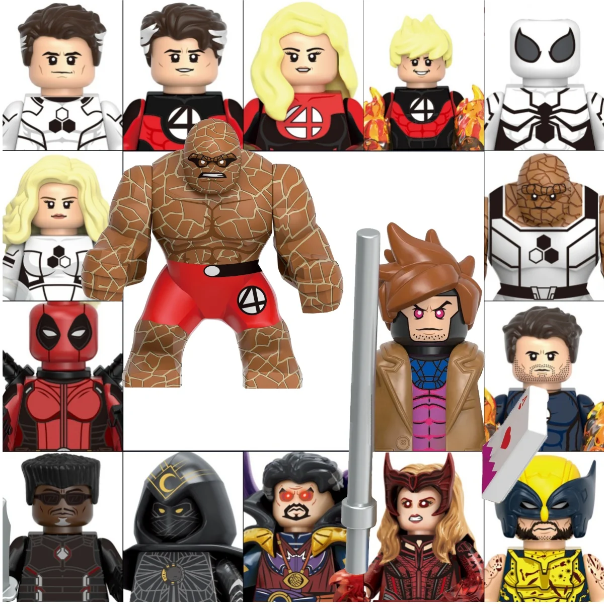 Marvel Building blocks Mister Fantastic Spider-Man Thing Gambit Mini Action Figures Children's Party gifts Brick toys
Marvel Building blocks Mister Fantastic Spider-Man Thing Gambit Mini Action Figures Children's Party gifts Brick toys