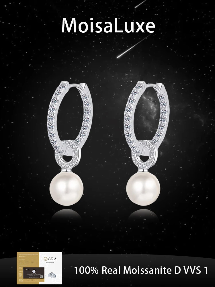 MoisaLuxe Official Store GRA Round Pearl Inlaid Moissanite Plata Sterling 925 Silver Earrings Hoops Fashion Jewelry Piercing
MoisaLuxe Official Store GRA Round Pearl Inlaid Moissanite Plata Sterling 925 Silver Earrings Hoops Fashion Jewelry Piercing