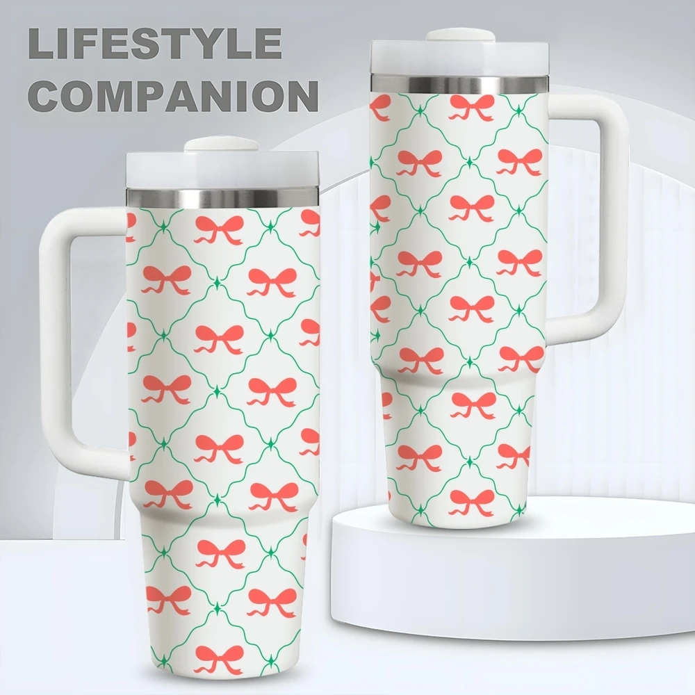 Pink Bow Vacuum Flasks 40oz Stainless Steel Vacuum Insulated Tumbler with Straw Leak Resistant Travel Mug
Pink Bow Vacuum Flasks 40oz Stainless Steel Vacuum Insulated Tumbler with Straw Leak Resistant Travel Mug