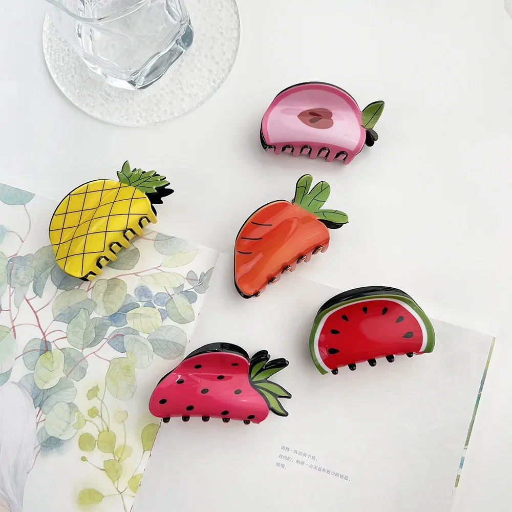Korean Version of New Women's Acrylic Hair Clip Fruit Cartoon Girl Versatile Back of Head Spoon Coiled Hair Shark Clip
Korean Version of New Women's Acrylic Hair Clip Fruit Cartoon Girl Versatile Back of Head Spoon Coiled Hair Shark Clip