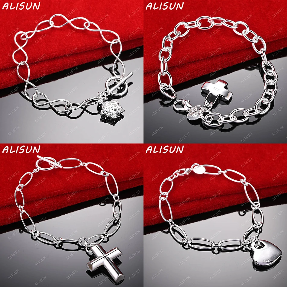 ALISUN 925 Sterling Silver Geometric Bracelet Fashion Jewelry for Women And Men Elegant Noble Wedding Accessory Charm
ALISUN 925 Sterling Silver Geometric Bracelet Fashion Jewelry for Women And Men Elegant Noble Wedding Accessory Charm