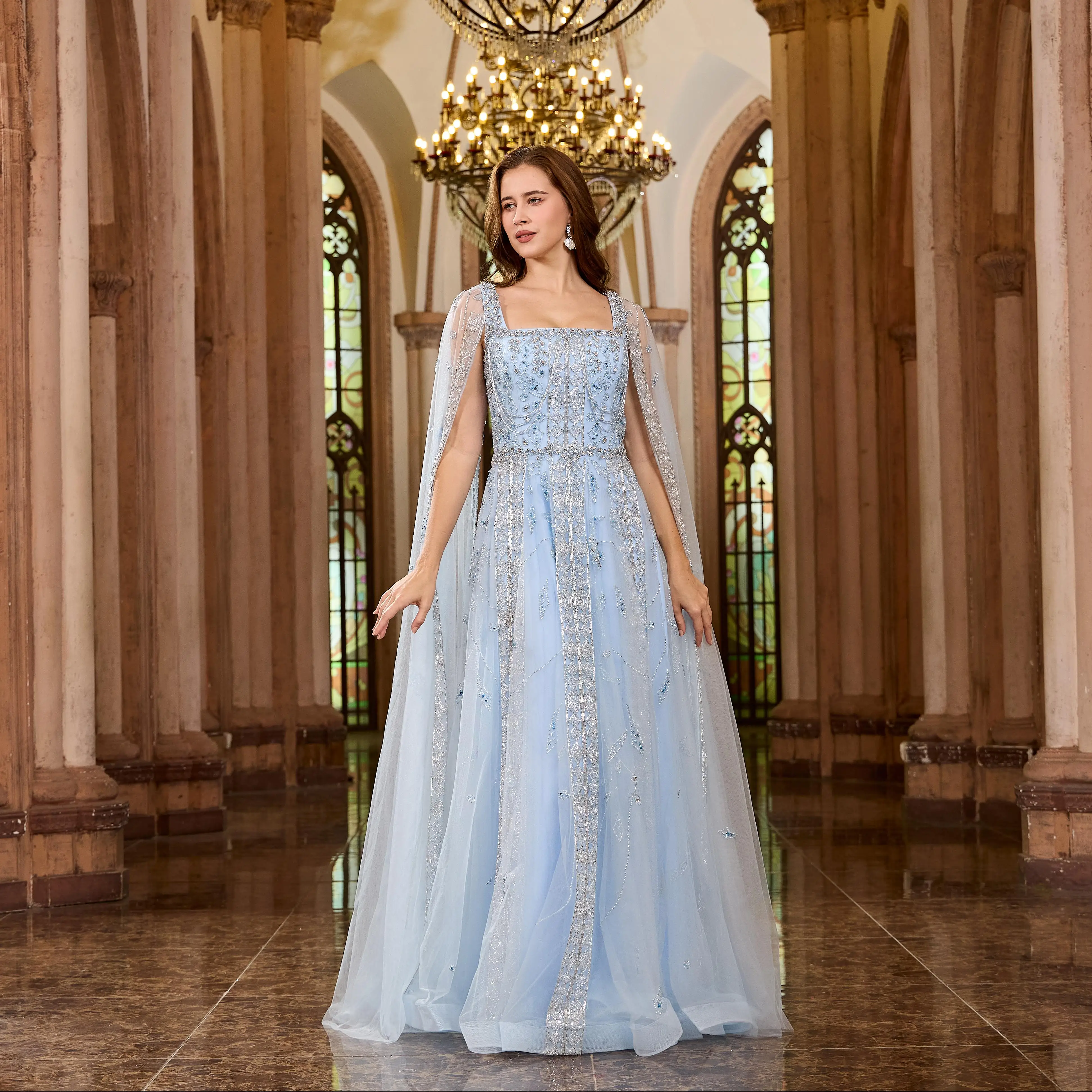 Alice CollectionPro телесное роскошное женское длинное вечернее платье для свадьбы с накидкой на рукавах синее свадебное платье по индивидуальному заказу
Alice CollectionPro телесное роскошное женское длинное вечернее платье для свадьбы с накидкой на рукавах синее свадебное платье по индивидуальному заказу