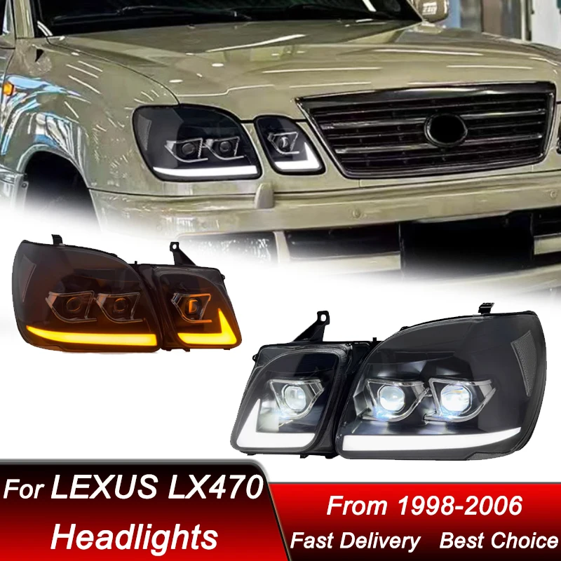 Car Headlights For Lexus LX470 1997-2006 to new style full LED Assembly Upgrade High Configure Projector Lens Accessories Kit
Car Headlights For Lexus LX470 1997-2006 to new style full LED Assembly Upgrade High Configure Projector Lens Accessories Kit