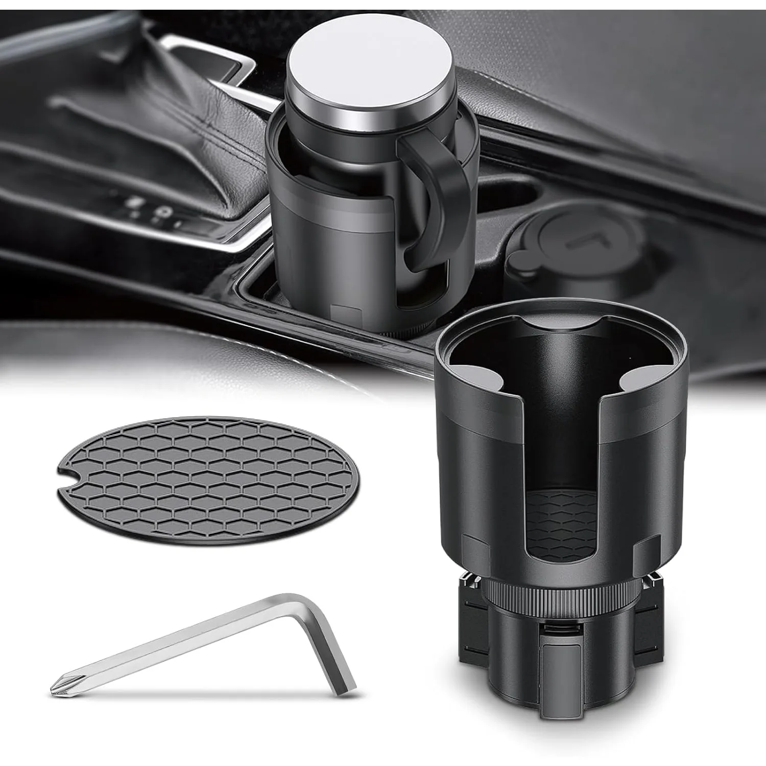 Nilight Cup Holder Expander for Car,Upgraded Car Cup Holder Expander Adapter with Offset Adjustable Base, Fit Most Large Bottles
Nilight Cup Holder Expander for Car,Upgraded Car Cup Holder Expander Adapter with Offset Adjustable Base, Fit Most Large Bottles