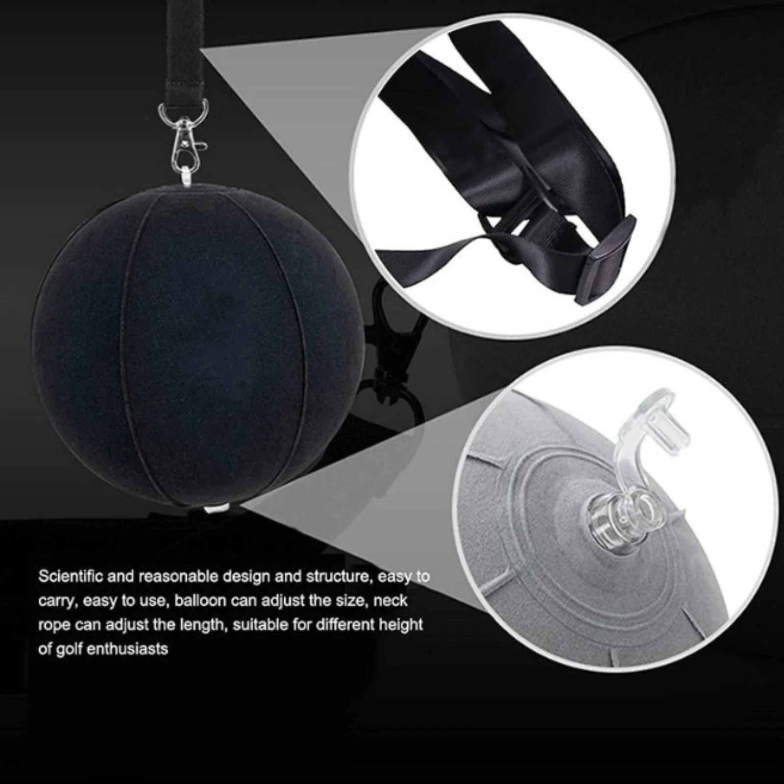 Inflatable Golf Training Ball Flocked Surface Golf Swing Practice Ball Sports Gear Adjustable Strap Stitched Seams
Inflatable Golf Training Ball Flocked Surface Golf Swing Practice Ball Sports Gear Adjustable Strap Stitched Seams