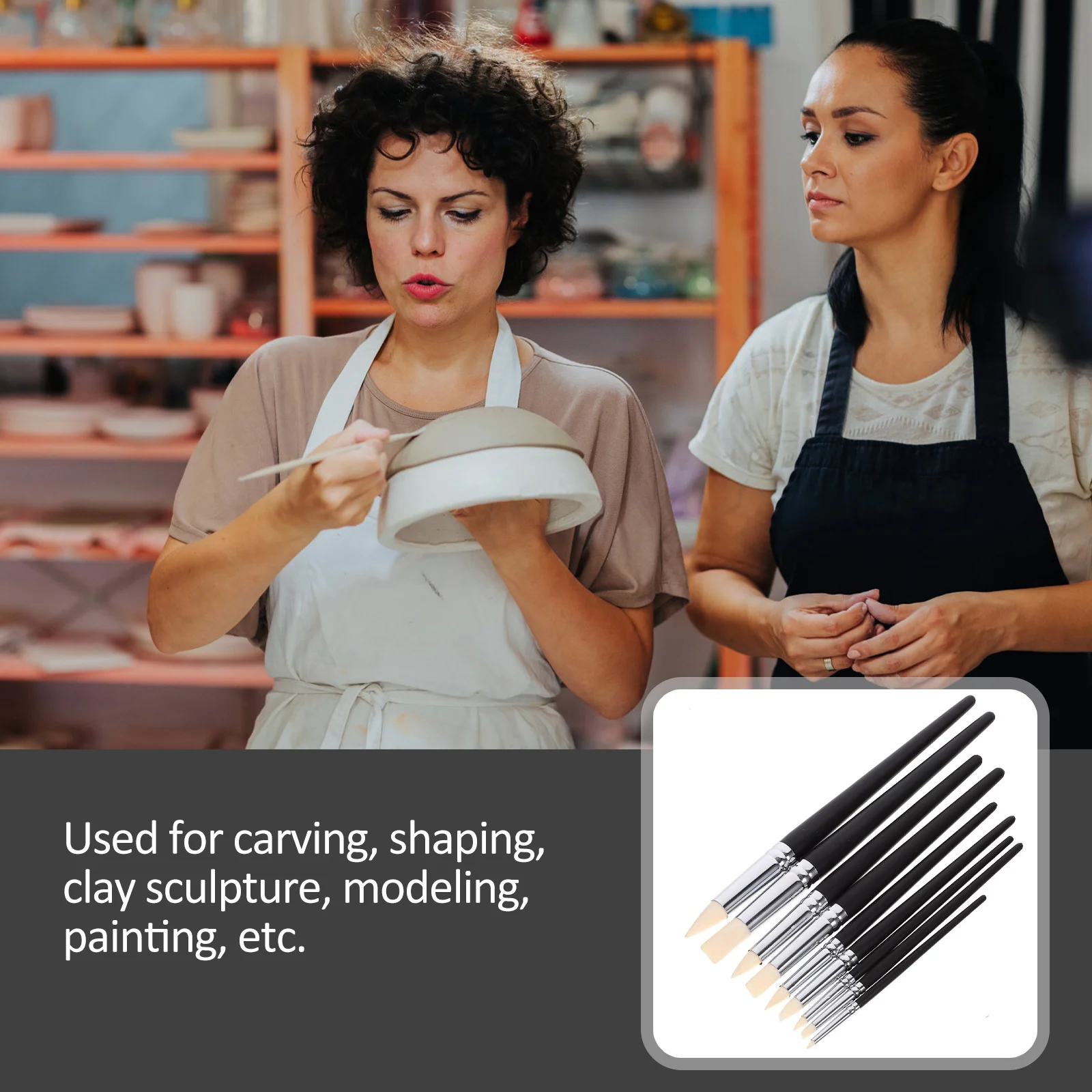 9Pcs Clay Fingerprint Removal Tools Black Plastic Handle Rubber Tips Sculpting Painting Carving Shaping Tools Clay Color Shaper
9Pcs Clay Fingerprint Removal Tools Black Plastic Handle Rubber Tips Sculpting Painting Carving Shaping Tools Clay Color Shaper