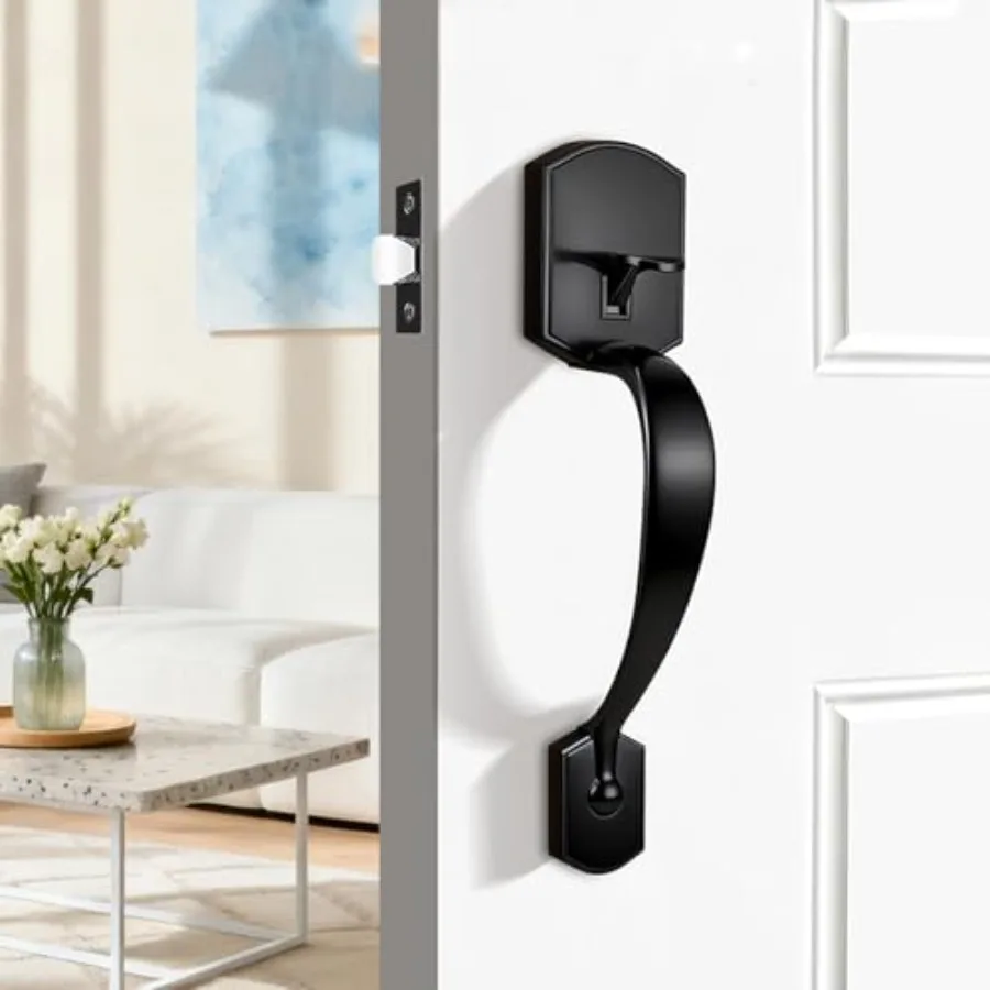 Black Front Door Handle, Entry Door Handle, No Locking, Keyless Exterior Reversible Door Handle Set, 1Pack
Black Front Door Handle, Entry Door Handle, No Locking, Keyless Exterior Reversible Door Handle Set, 1Pack
