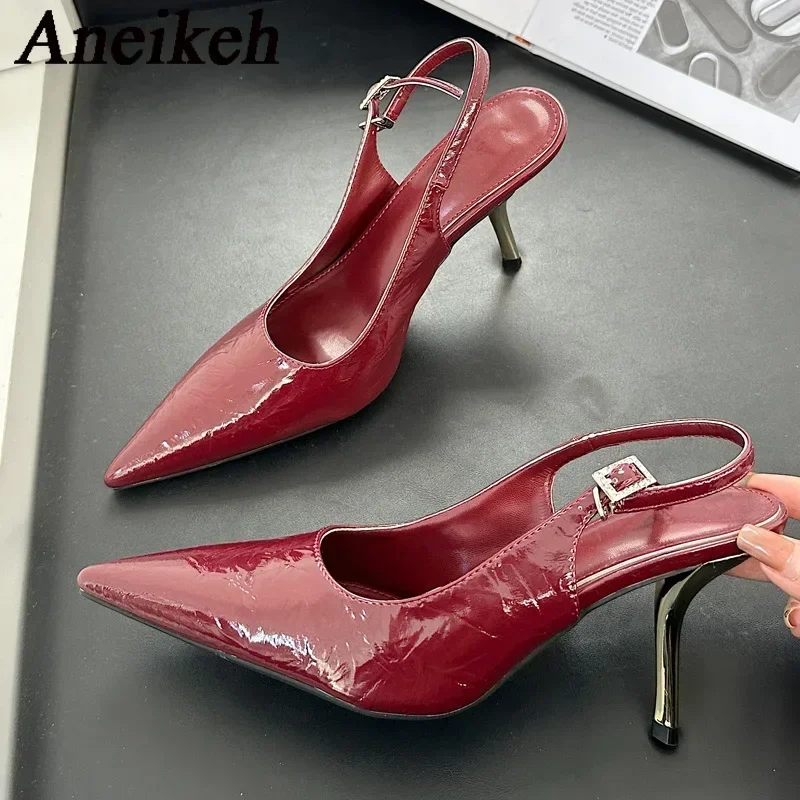 Aneikeh Fashion Slingback Designer Pumps Women Sexy Pointed Toe Thin Heels Wedding Banquet Dress Ladies Heels Luxury Shoes
Aneikeh Fashion Slingback Designer Pumps Women Sexy Pointed Toe Thin Heels Wedding Banquet Dress Ladies Heels Luxury Shoes