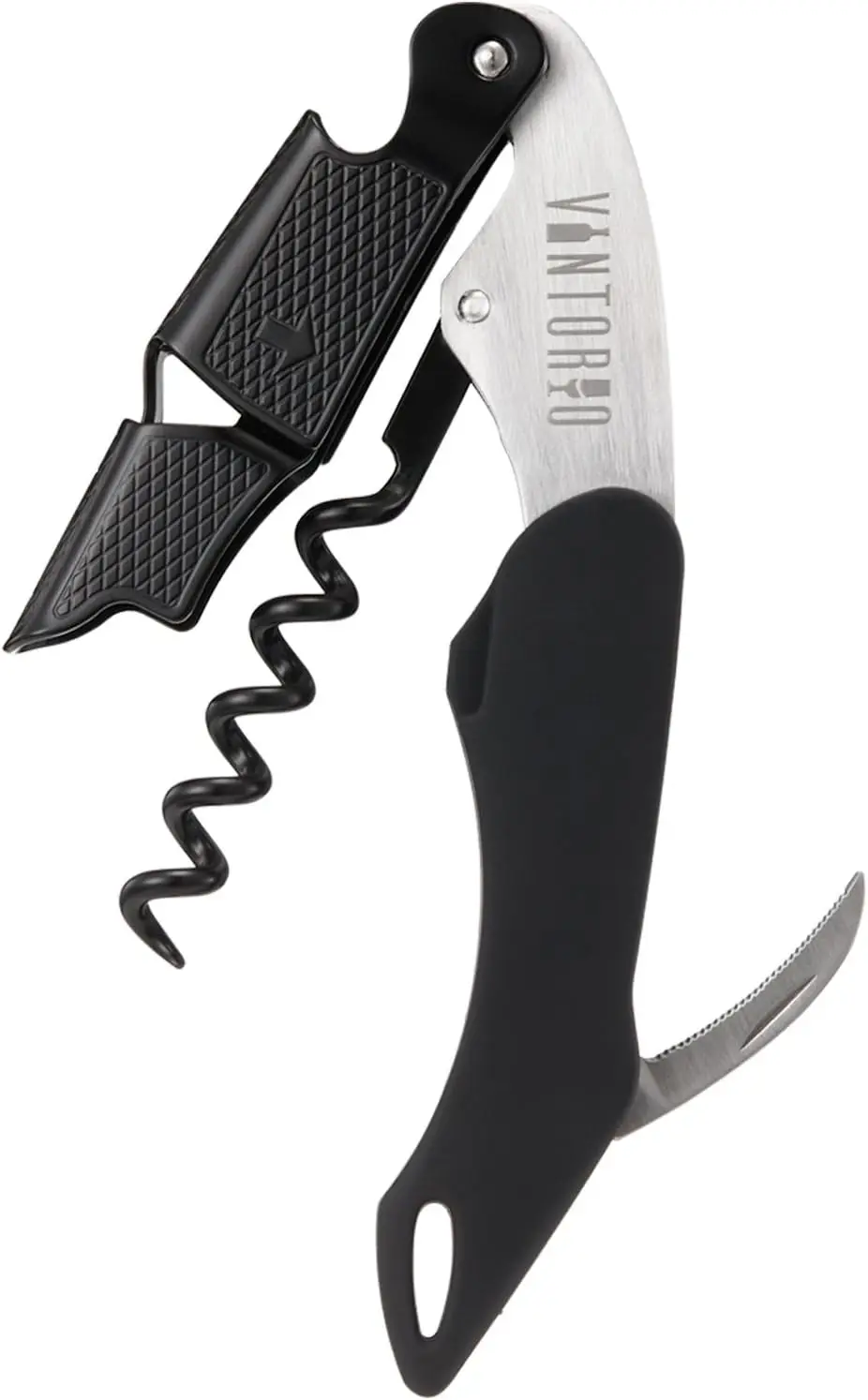 Professional Waiter Corkscrew with Ergonomic Rubber Grip, Beer Opener & Foil Cutter
Professional Waiter Corkscrew with Ergonomic Rubber Grip, Beer Opener & Foil Cutter