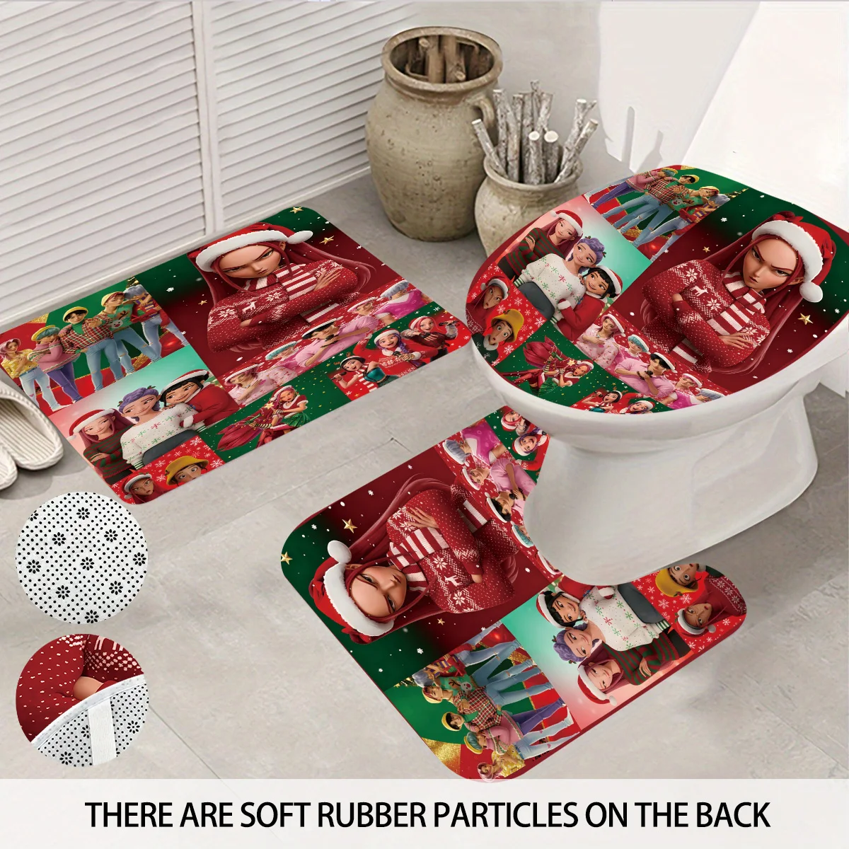 4 шт., набор для ванной комнаты с принтом мультяшного кота, 180x180, водонепроницаемая занавеска для душа, напольный коврик, коврик для унитаза, U-образный коврик
4 шт., набор для ванной комнаты с принтом мультяшного кота, 180x180, водонепроницаемая занавеска для душа, напольный коврик, коврик для унитаза, U-образный коврик