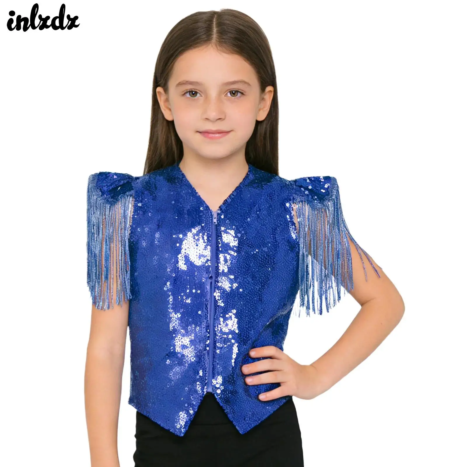 Детский жилет с пайетками и молнией для мальчиков и девочек, металлический костюм для джазовых танцев, жилет с пайетками и бахромой, без рукавов, с V-образным вырезом
Детский жилет с пайетками и молнией для мальчиков и девочек, металлический костюм для джазовых танцев, жилет с пайетками и бахромой, без рукавов, с V-образным вырезом