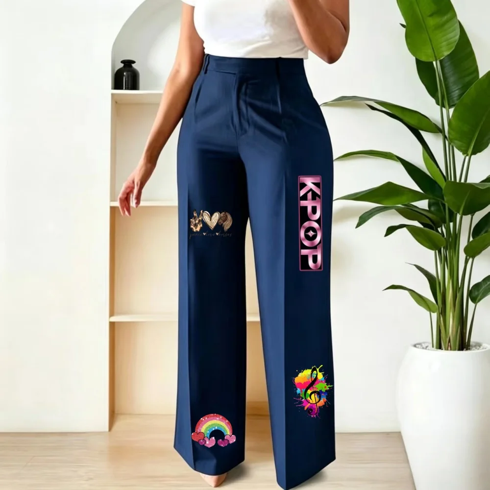 Women High Waist Wide Leg Pants KPOP Rainbow Print Casual Streetwear Straight Trousers
Women High Waist Wide Leg Pants KPOP Rainbow Print Casual Streetwear Straight Trousers