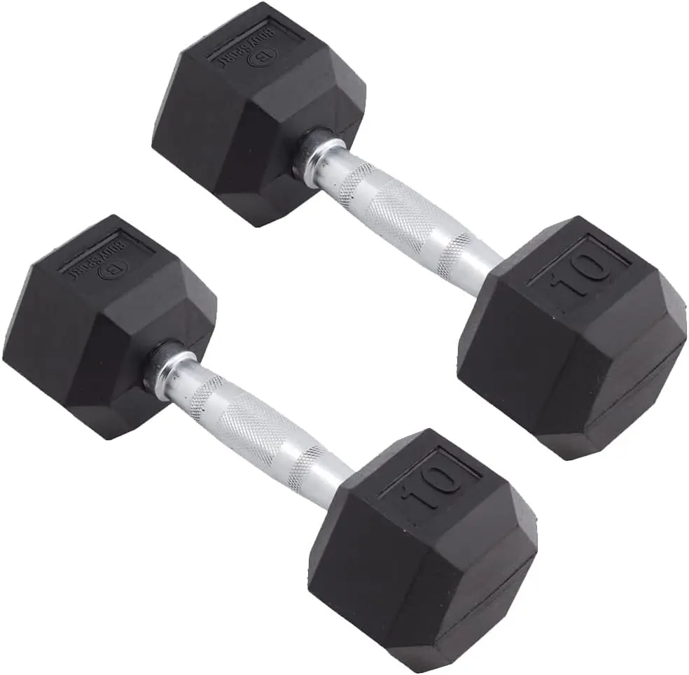 Rubber Encased Hex Dumbbell Weight, Pair – Dumbbells For Exercises – Strength Training Equipment – Home Gym Accessories –
Rubber Encased Hex Dumbbell Weight, Pair – Dumbbells For Exercises – Strength Training Equipment – Home Gym Accessories –