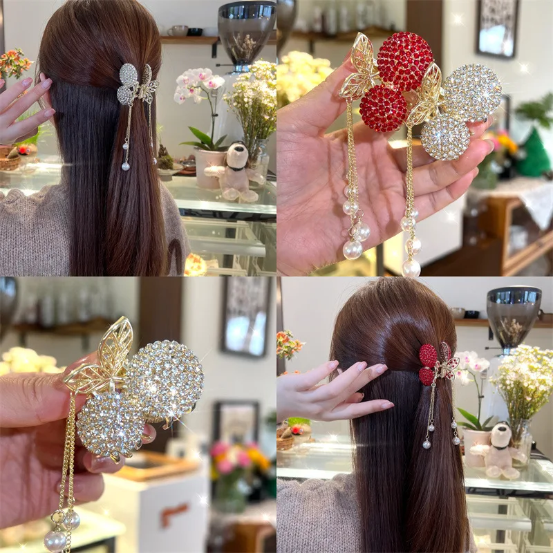 2023 New Vintage Red Flocked Tassel Rose Grasp Clip Female Ponytail Rhinestone Bridal Headdress Hair Ornaments Shark Crab Clip
2023 New Vintage Red Flocked Tassel Rose Grasp Clip Female Ponytail Rhinestone Bridal Headdress Hair Ornaments Shark Crab Clip
