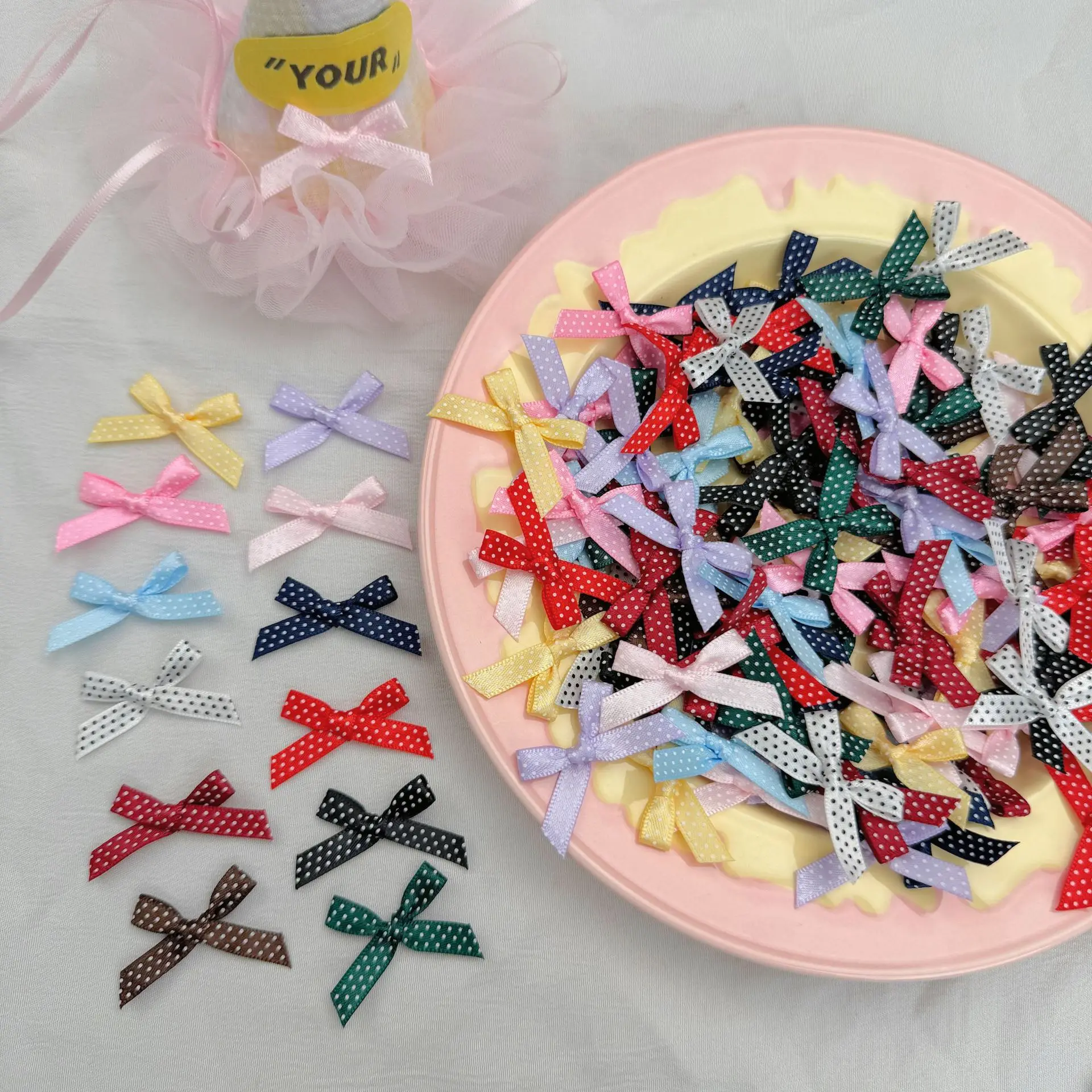 100pc Mini Satin Ribbons Flowers Bows Ties For DIY Craft Scrapbooking Embellishment Accessories Pets Hair Clothes Decoration
100pc Mini Satin Ribbons Flowers Bows Ties For DIY Craft Scrapbooking Embellishment Accessories Pets Hair Clothes Decoration 