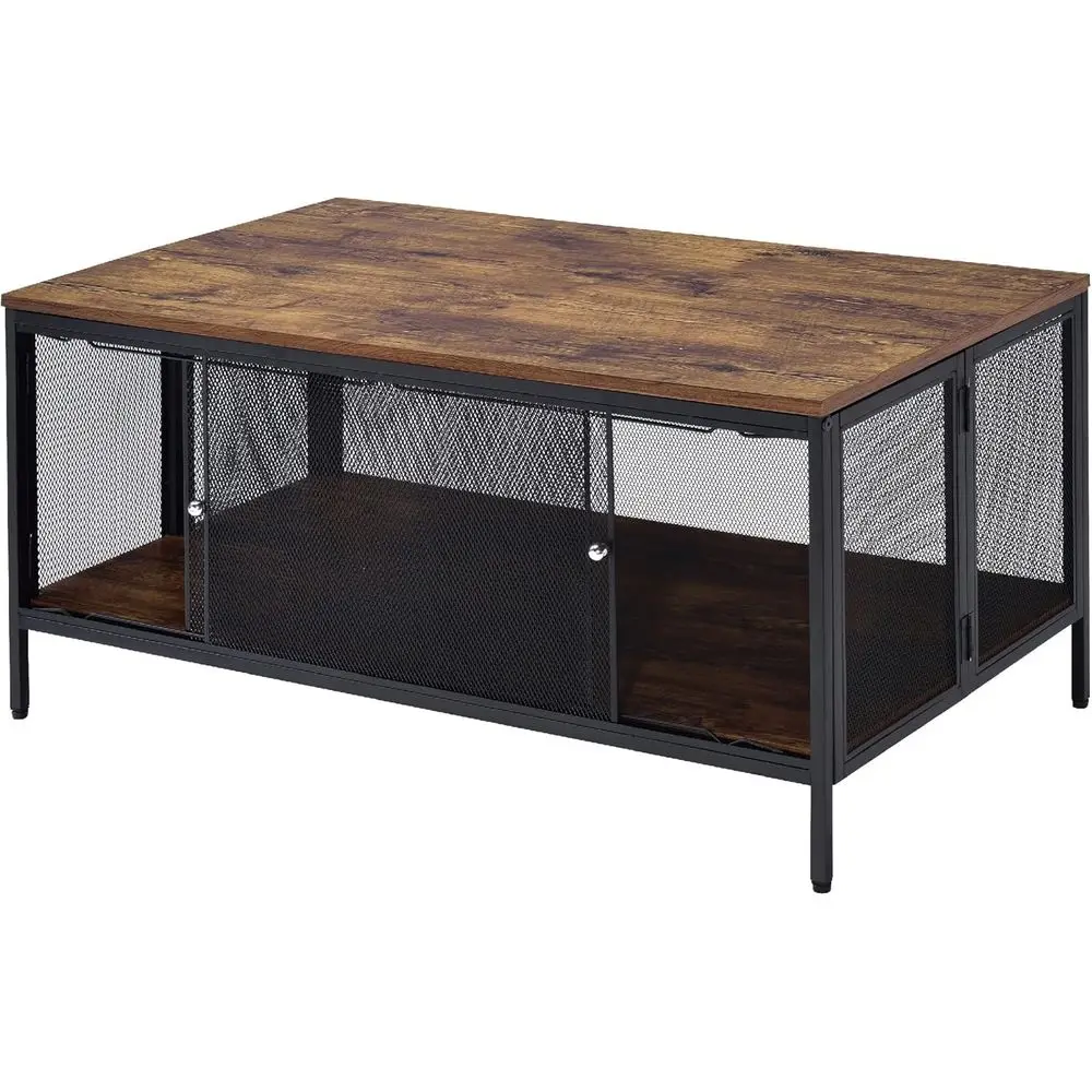 Metal Coffee Table with Bottom Shelf and Mesh Design
Metal Coffee Table with Bottom Shelf and Mesh Design