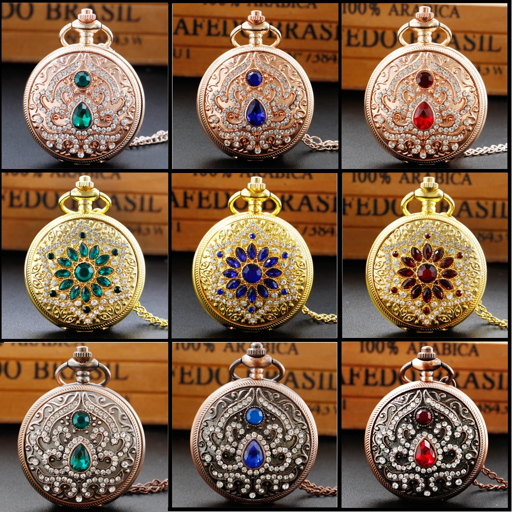 Vintage Exquisite Diamond Women's Necklace Pocket Watch Multicolor Color Flap Quartz Pocket FOBWatch Jewelry Pendant Unisex Gift
Vintage Exquisite Diamond Women's Necklace Pocket Watch Multicolor Color Flap Quartz Pocket FOBWatch Jewelry Pendant Unisex Gift