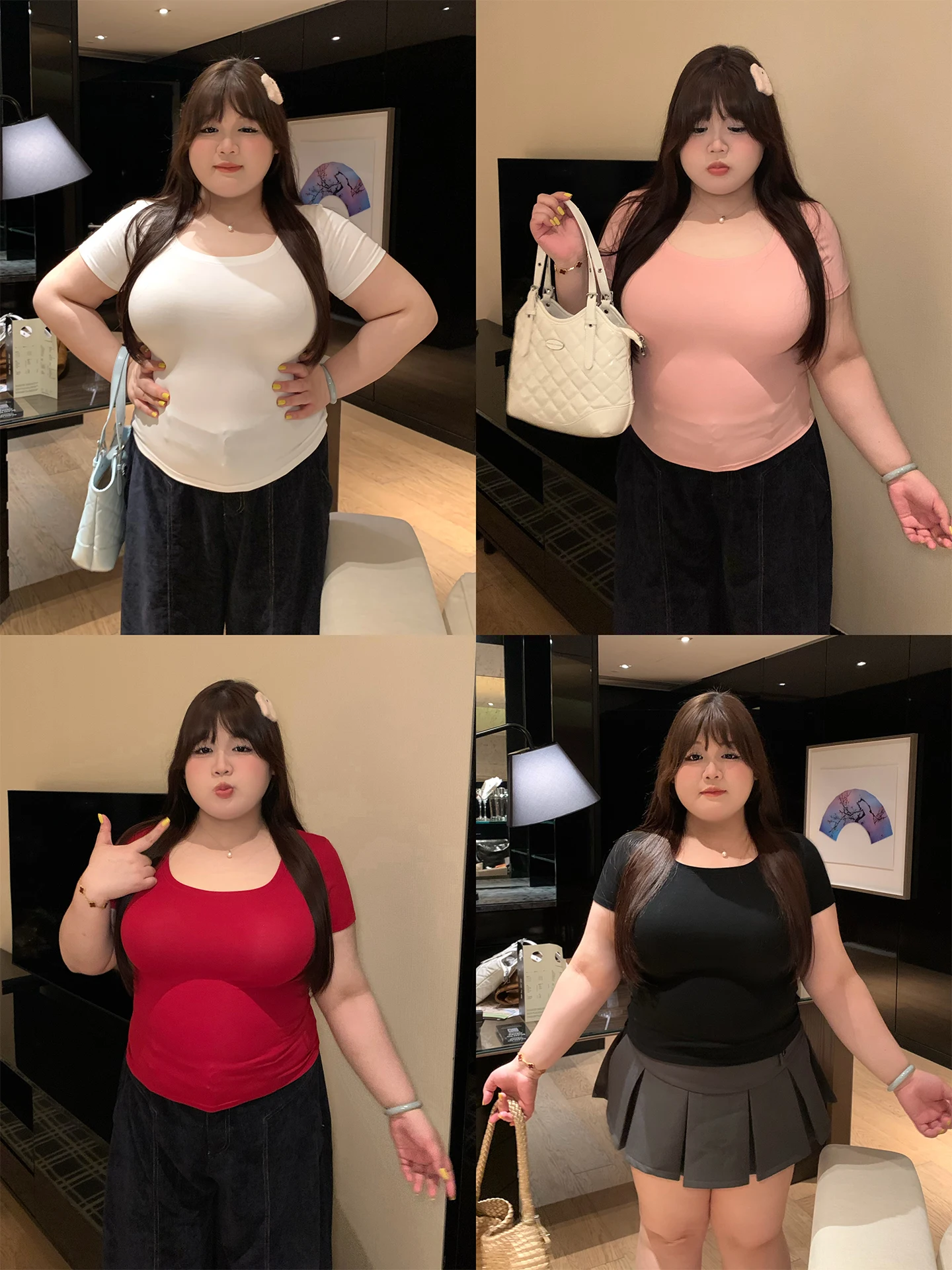 Slim Fit Short Sleeve T-Shirt Elastic Versatile Casual Shirt plus Size Women's Clothing Comfortable Breathable Spring Fashion
Slim Fit Short Sleeve T-Shirt Elastic Versatile Casual Shirt plus Size Women's Clothing Comfortable Breathable Spring Fashion
