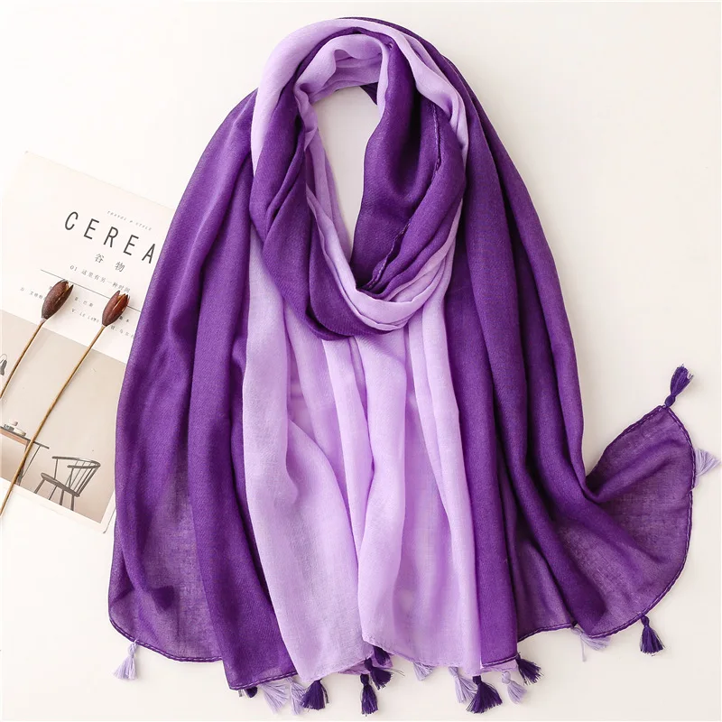 Autumn Winter Plain Ombre Purple Tassel Viscose Shawl Scarf Lady High Quality Wrap Pashmina Stole Bufandas Muslim Hijab 180*90Cm
Autumn Winter Plain Ombre Purple Tassel Viscose Shawl Scarf Lady High Quality Wrap Pashmina Stole Bufandas Muslim Hijab 180*90Cm