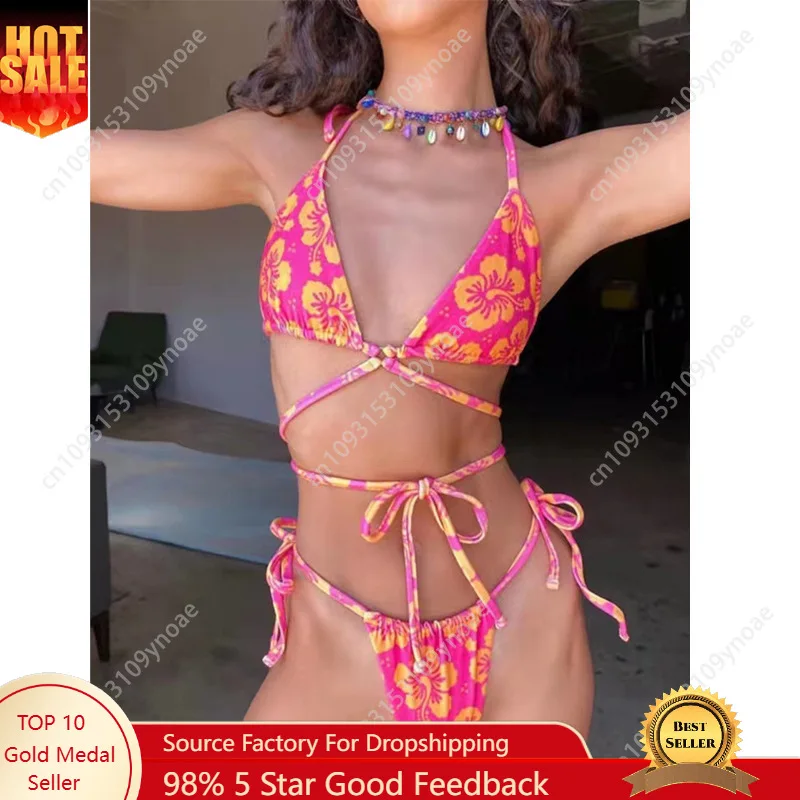 Retro Flower Print Bikini Sexy Women Swimsuits Two Piece Swimsuit Deep V Three Point Top Gathered Drawstring Bra Hot Girl Thong
Retro Flower Print Bikini Sexy Women Swimsuits Two Piece Swimsuit Deep V Three Point Top Gathered Drawstring Bra Hot Girl Thong