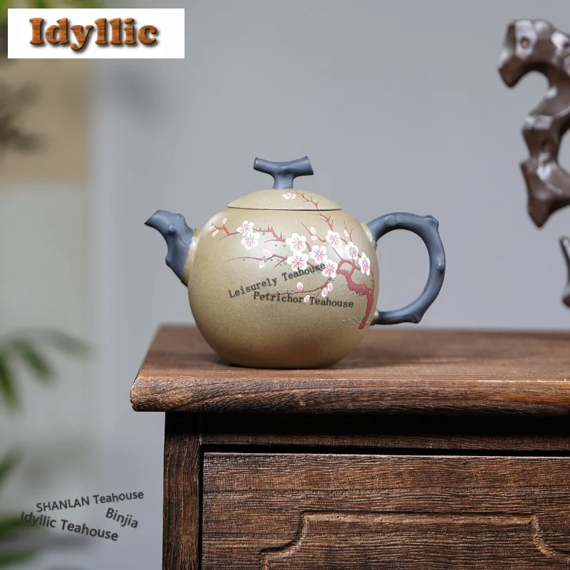 310 мл элегантные фиолетовые глиняные чайники Исин ручной работы горшок с цветком сливы сырой рудная фасоль зеленая грязь чайник Zisha чайный сервиз подарок
310 мл элегантные фиолетовые глиняные чайники Исин ручной работы горшок с цветком сливы сырой рудная фасоль зеленая грязь чайник Zisha чайный сервиз подарок