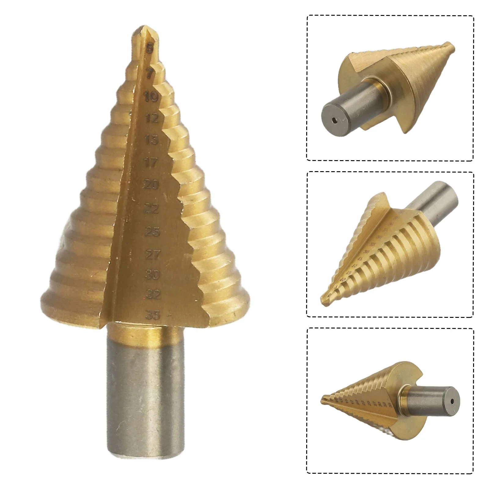 Tool Step Drill Bit 13 Steps 1pcs High Speed Steel Cutter Hole Cutter Two-fluted Coated DIY Gold Step Drill Bit
Tool Step Drill Bit 13 Steps 1pcs High Speed Steel Cutter Hole Cutter Two-fluted Coated DIY Gold Step Drill Bit