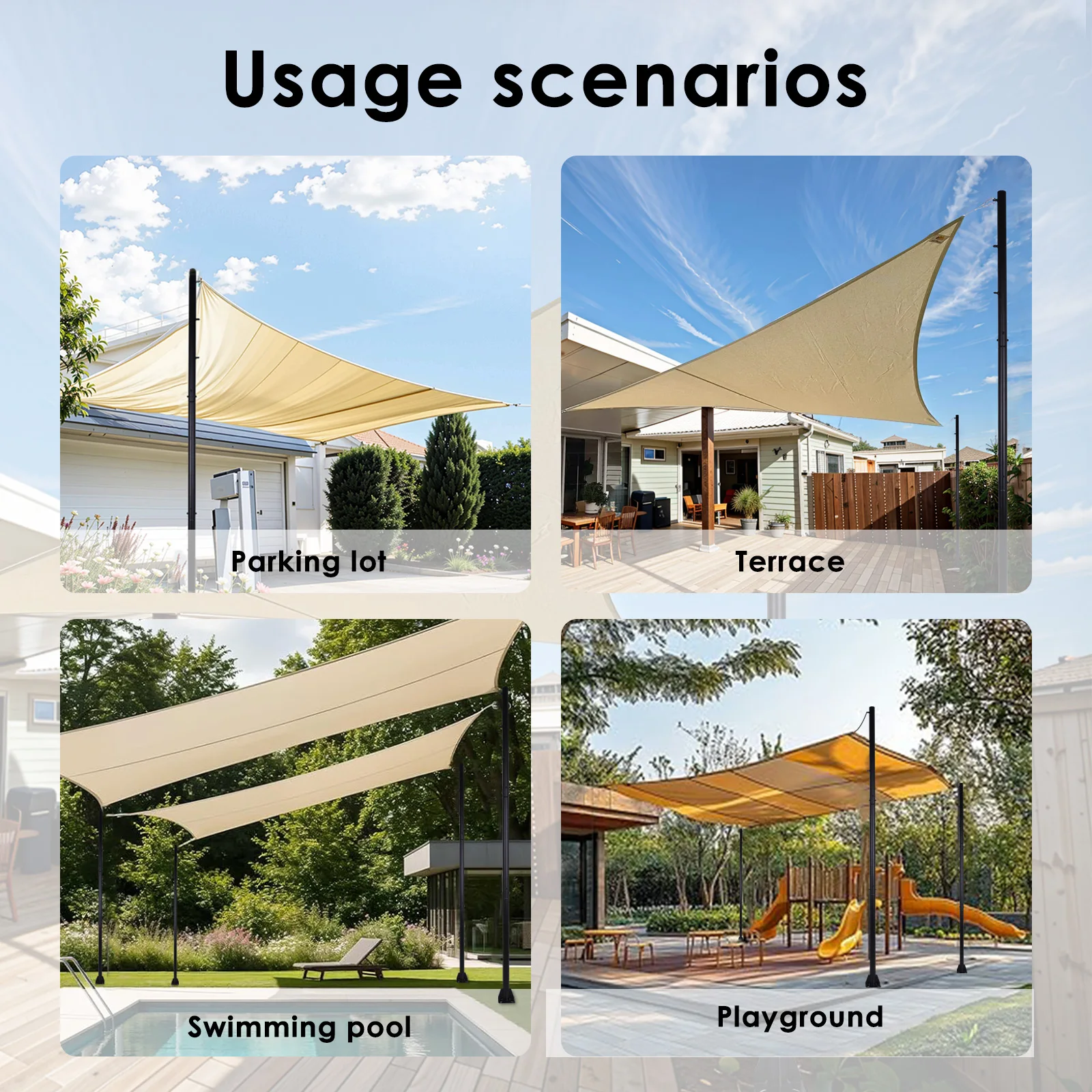 2 Pack 10FT Outdoor Sun Shade Poles 2.4in Diameter Sun Shade Sail Support Pole Kit for Deck Patio Outside Backyard
2 Pack 10FT Outdoor Sun Shade Poles 2.4in Diameter Sun Shade Sail Support Pole Kit for Deck Patio Outside Backyard
