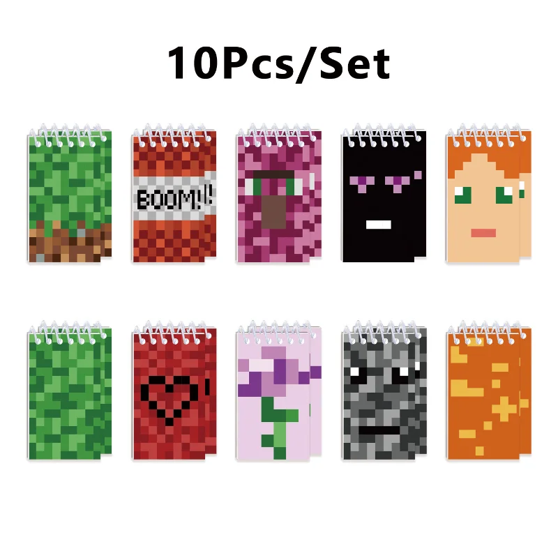 10PCS Minecrafts Pocket Notebook Weekly Planner Notepads with Lined Pages Spiral Notebook Mini Memo School Supplies Gift
10PCS Minecrafts Pocket Notebook Weekly Planner Notepads with Lined Pages Spiral Notebook Mini Memo School Supplies Gift