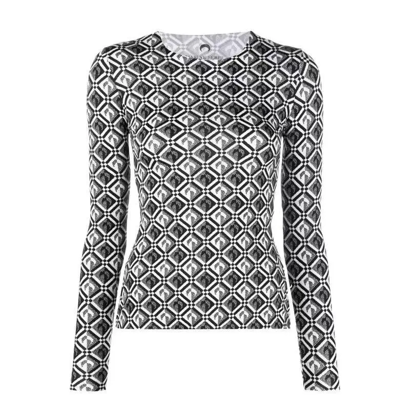 European Fashion T-Shirt Women's Long Sleeve Geometric Pattern Ice Silk Sunscreen Elastic Slim Fit Versatile Spring New Base Top
European Fashion T-Shirt Women's Long Sleeve Geometric Pattern Ice Silk Sunscreen Elastic Slim Fit Versatile Spring New Base Top