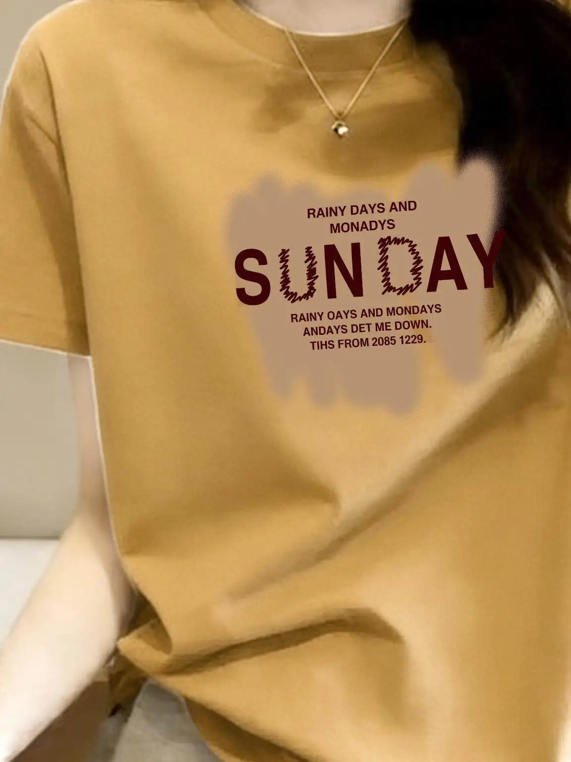 Fashionable Yellow Loose Fit Women's T-Shirt Short Sleeve Printed Casual Style Breathable Polyester Summer Trendy Top
Fashionable Yellow Loose Fit Women's T-Shirt Short Sleeve Printed Casual Style Breathable Polyester Summer Trendy Top