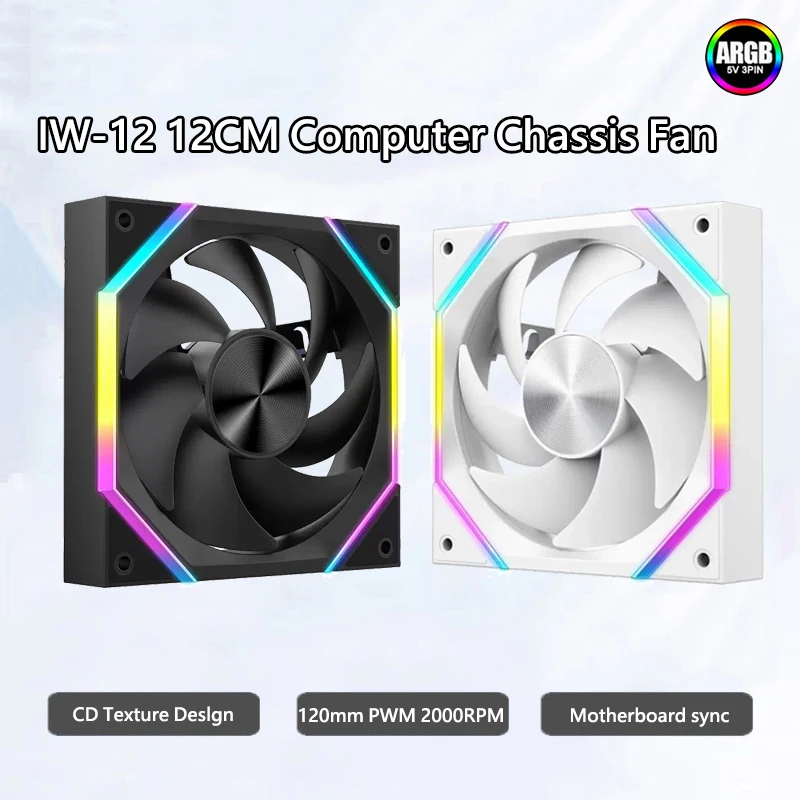ICE Whale IW-12 Computer Chassis Fan 5V 3PIN ARGB 4PIN PWM 61.5CFM/2000RPM 120mm Cooling Fan
ICE Whale IW-12 Computer Chassis Fan 5V 3PIN ARGB 4PIN PWM 61.5CFM/2000RPM 120mm Cooling Fan