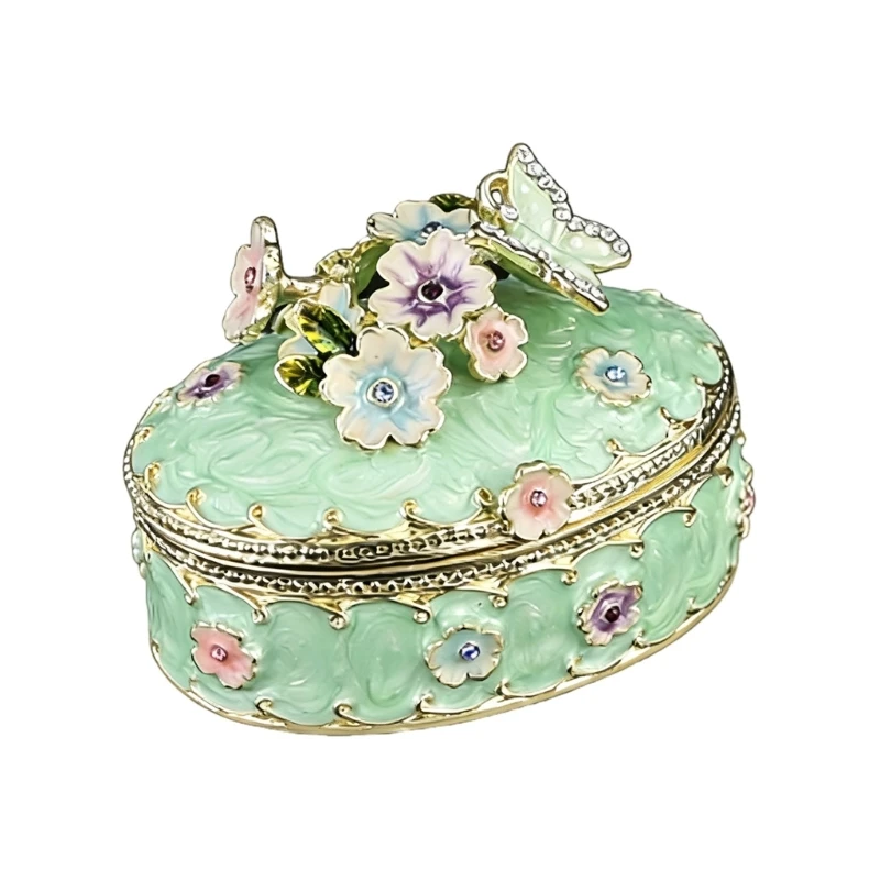 Artistic Enamel Finished Oval Jewelry Storage Box Featuring Delicate Floral Embellishments
Artistic Enamel Finished Oval Jewelry Storage Box Featuring Delicate Floral Embellishments