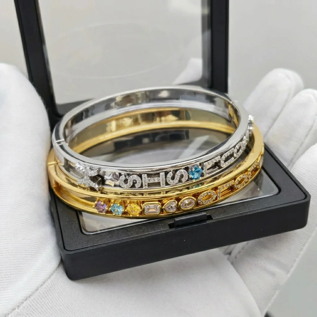 Personalized Charms Slide Bangle with 12 English Letter Options Birthstone Heart Star Charms Adjustable Bracelet for Women
Personalized Charms Slide Bangle with 12 English Letter Options Birthstone Heart Star Charms Adjustable Bracelet for Women