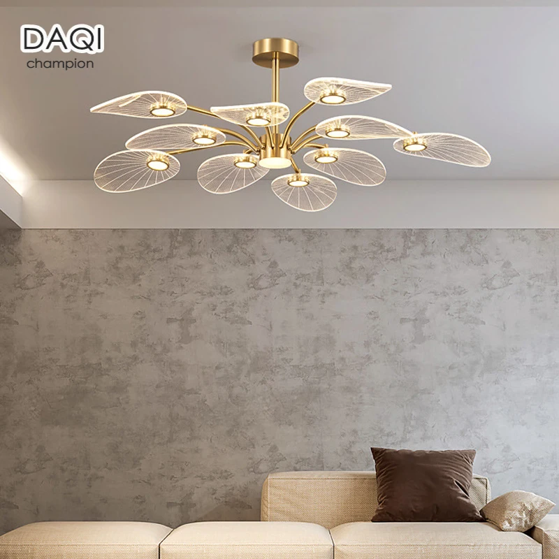 modern Nordic copper chandelier bedroom living room lotus leaf shape design home decoration
modern Nordic copper chandelier bedroom living room lotus leaf shape design home decoration