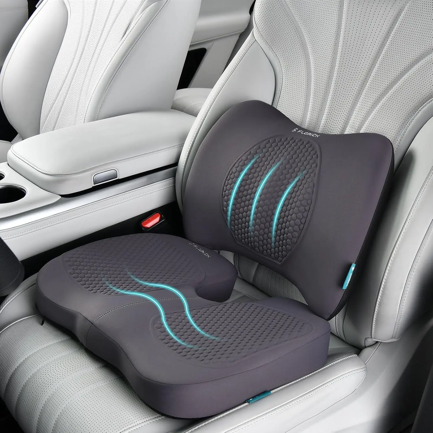 Grey Memory Foam Car & Office Chair Seat Cushion with Gel Massage Points for Pressure Relief
Grey Memory Foam Car & Office Chair Seat Cushion with Gel Massage Points for Pressure Relief