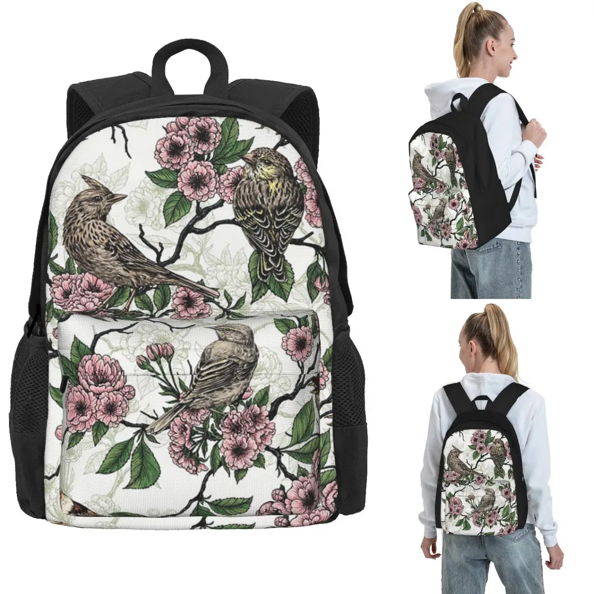 Birds And Cherry Blossom On White Backpack Hot Sale Daypack Large Capacity Kids BookBag School Bag Shoulder Bags for Men Women
Birds And Cherry Blossom On White Backpack Hot Sale Daypack Large Capacity Kids BookBag School Bag Shoulder Bags for Men Women