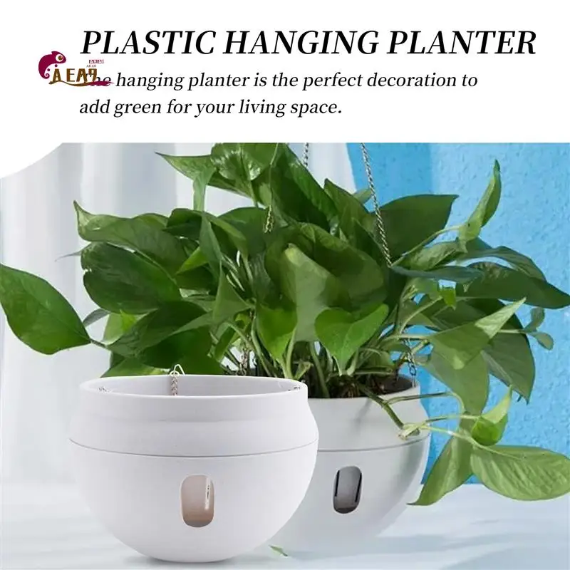 AEA9-2Pcs Plastic Hanging Planter Self Watering Basket With Hooks, Hanging Flower Pot With Detachable Base
AEA9-2Pcs Plastic Hanging Planter Self Watering Basket With Hooks, Hanging Flower Pot With Detachable Base
