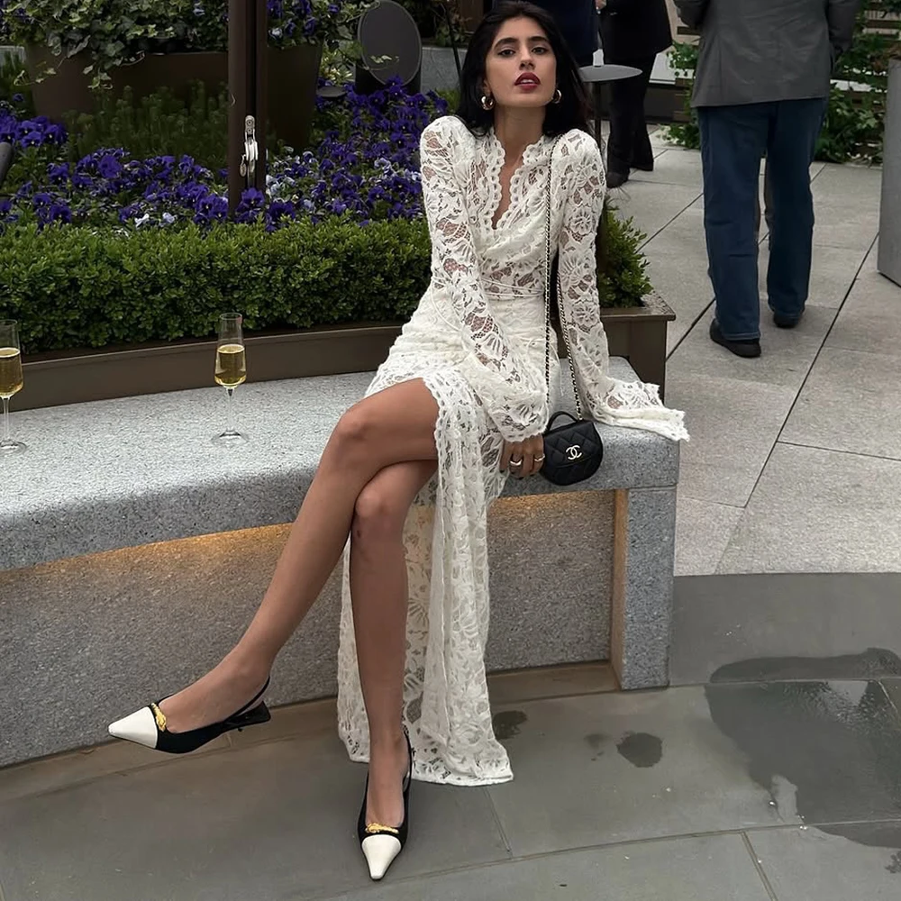 Talenza Lace Patchwork Long Dress For Women Hollow Out Lace Up Long Sleeve Slit Dress Female Fashion Elegant Party Sexy Dresses
Talenza Lace Patchwork Long Dress For Women Hollow Out Lace Up Long Sleeve Slit Dress Female Fashion Elegant Party Sexy Dresses