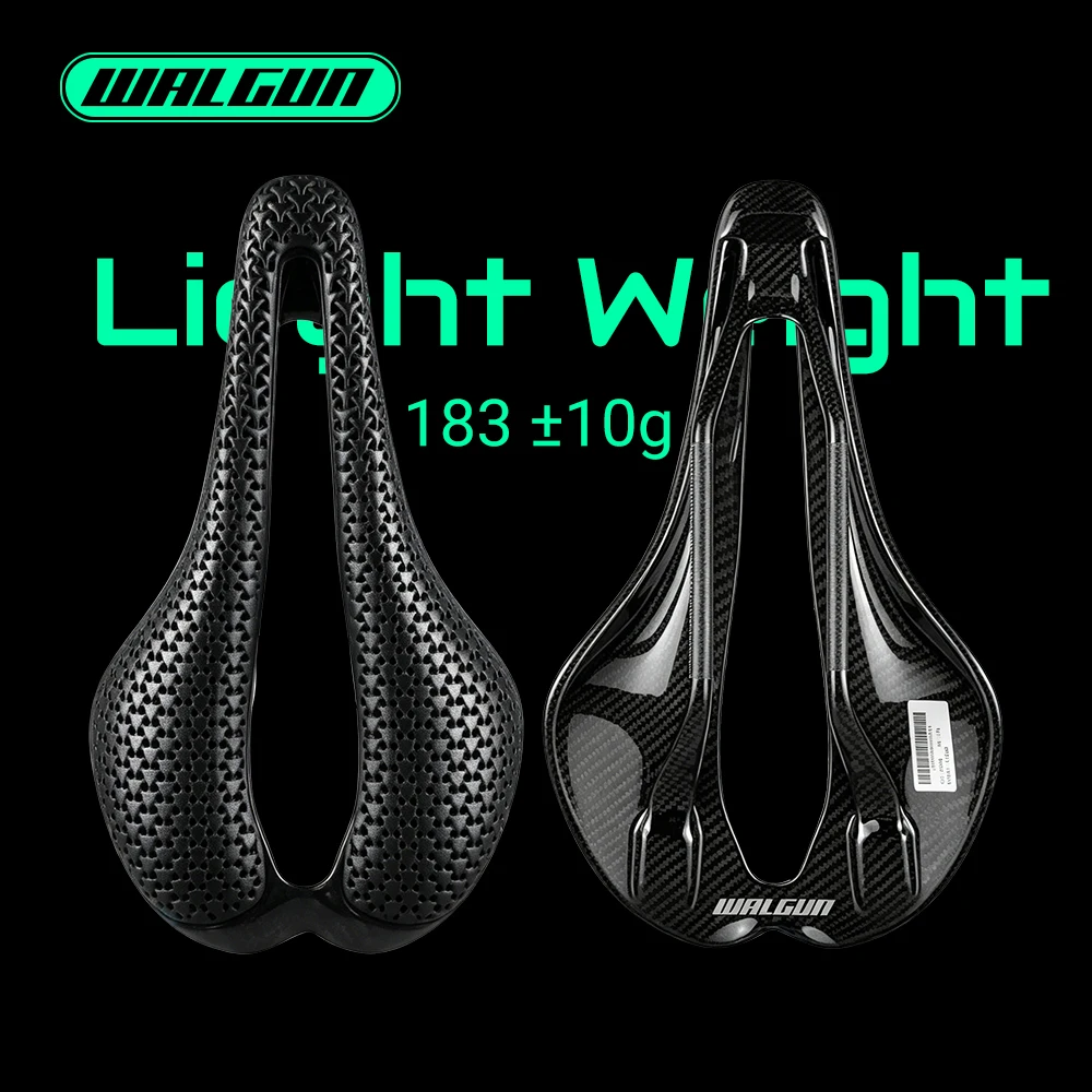 WALGUN Full Carbon 3D Printed Bicycle Saddle Hollow Strong Support MTB Road Racing Bike Seat Carbon Rail 145*243mm Cycling Parts
WALGUN Full Carbon 3D Printed Bicycle Saddle Hollow Strong Support MTB Road Racing Bike Seat Carbon Rail 145*243mm Cycling Parts