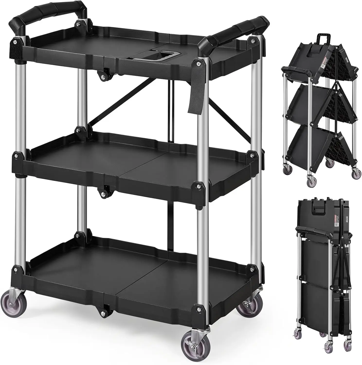 Foldable Heavy Duty Rolling Cart with 360° Swivel Wheels, Ergonomic Handle, 165LBS Capacity for Warehouse Office Home
Foldable Heavy Duty Rolling Cart with 360° Swivel Wheels, Ergonomic Handle, 165LBS Capacity for Warehouse Office Home