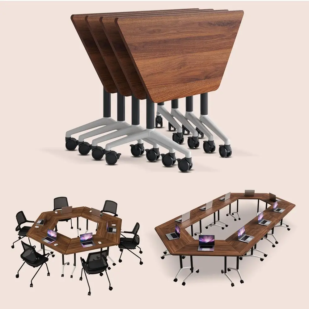 Trapezoidal Conference Table, Folding Conference Room Tables with Wheels, Waterproof Mobile Training Table with Fliptop Design,
Trapezoidal Conference Table, Folding Conference Room Tables with Wheels, Waterproof Mobile Training Table with Fliptop Design,