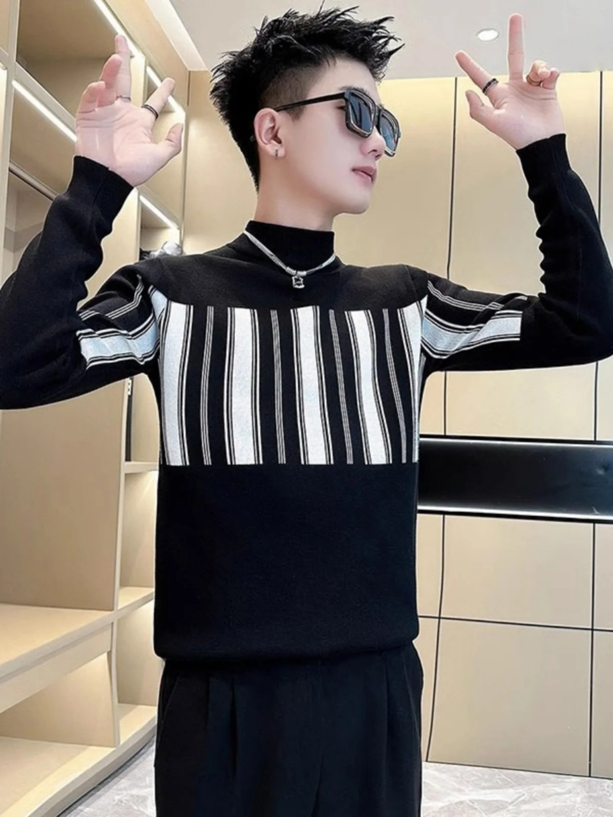 Color Blo Knitted Sweater Men's Spring Autumn Winter f High Collar Long Sve Youth Faionable Inner irt Base Layer
Color Blo Knitted Sweater Men's Spring Autumn Winter f High Collar Long Sve Youth Faionable Inner irt Base Layer