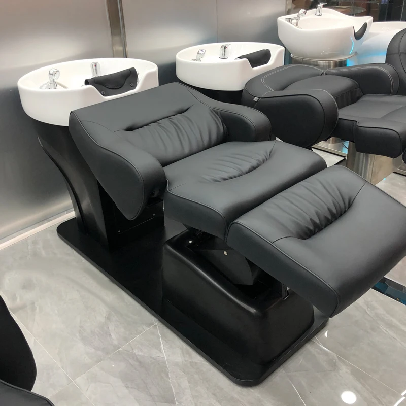 Electric shampoo bed, semi reclining flushing bed, hair salon, beauty salon, ceramic basin, lounge chair
Electric shampoo bed, semi reclining flushing bed, hair salon, beauty salon, ceramic basin, lounge chair