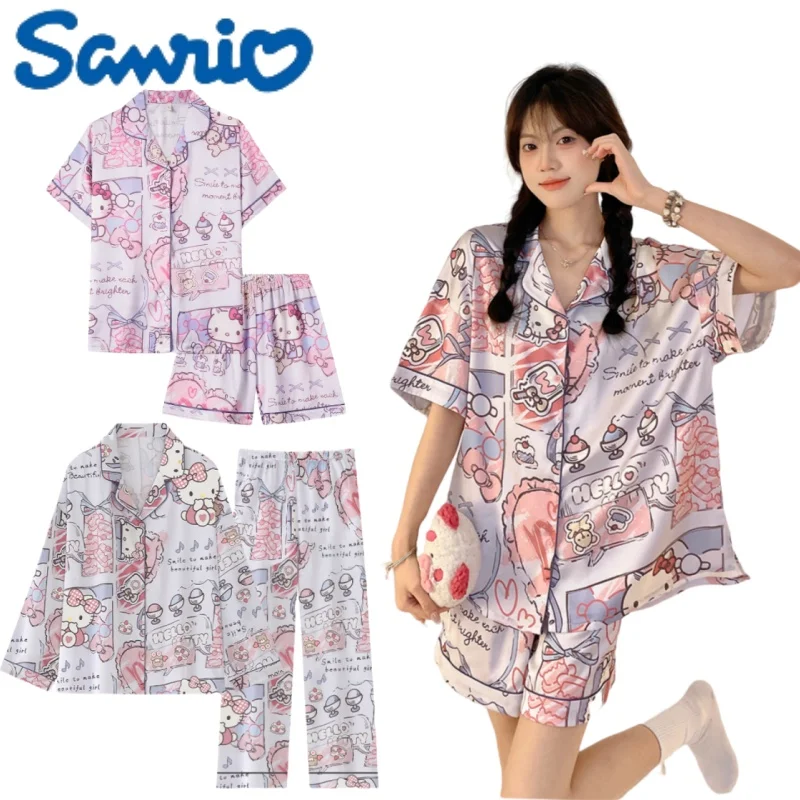 Sanrio Loungewear Set Cartoon HelloKitty Pajamas Casual Fashion Girls' Holiday Gifts Small Lapel Design Can Be Worn Outside
Sanrio Loungewear Set Cartoon HelloKitty Pajamas Casual Fashion Girls' Holiday Gifts Small Lapel Design Can Be Worn Outside