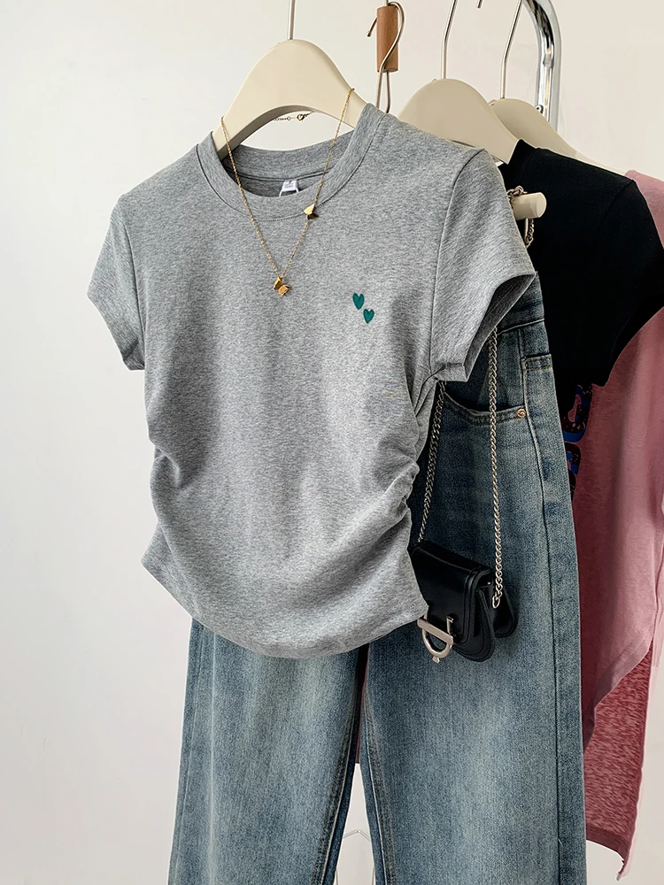 Casual Short-Sleeved T-Shirt For Women 2024 Summer New Chic Design Hot Girl Slim Fit Tops Fashion Round Neck T-shirt
Casual Short-Sleeved T-Shirt For Women 2024 Summer New Chic Design Hot Girl Slim Fit Tops Fashion Round Neck T-shirt