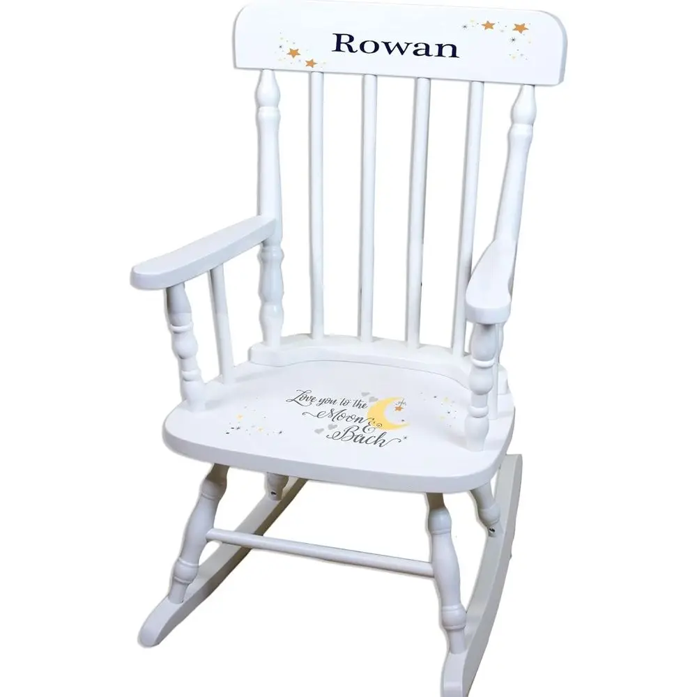 Customizable Wooden Rocking Chair for Kids - I Love You to the Moon and Back with Name, Perfect for Baby Showers and Birthdays
Customizable Wooden Rocking Chair for Kids - I Love You to the Moon and Back with Name, Perfect for Baby Showers and Birthdays