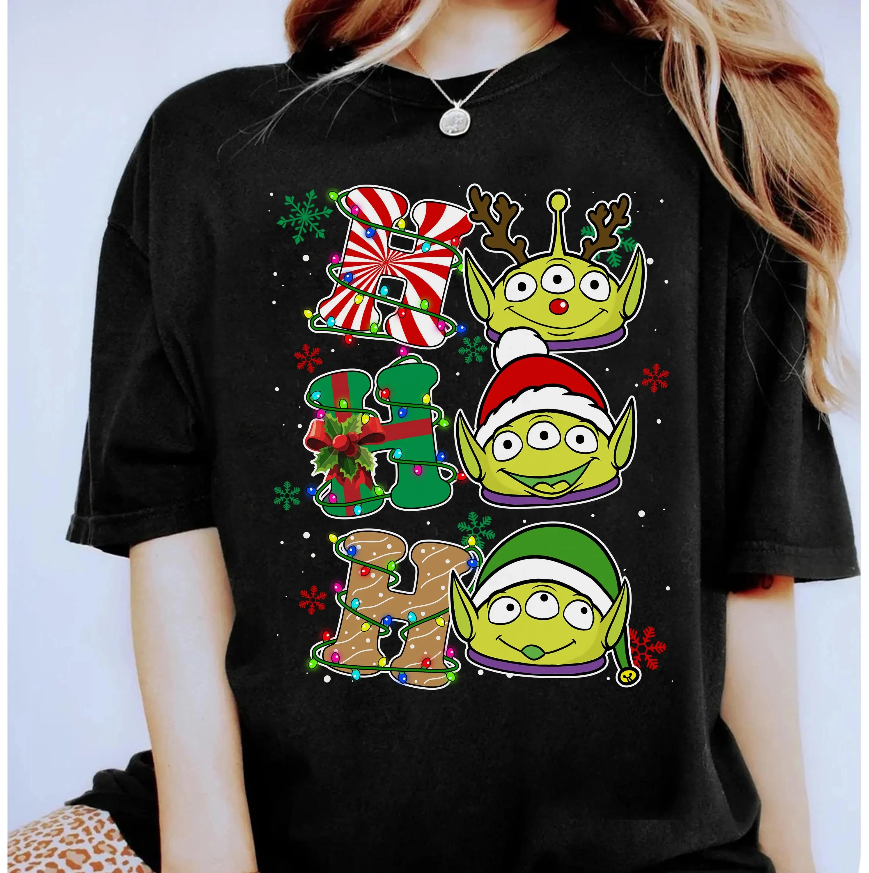 Disney Ho Ho Ho Aliens Christmas Lights Shirt Santa Reindeer Aliens Toy Story Xmas Tee
Disney Ho Ho Ho Aliens Christmas Lights Shirt Santa Reindeer Aliens Toy Story Xmas Tee