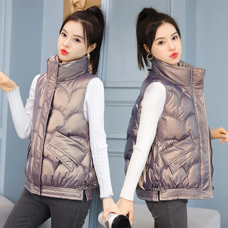 2022 Autumn Winter Vest Jacket Women Stand Collar Glossy Down Cotton Vest Jacket Female Cotton Padded Warm Waistcoat Parkas Tops
2022 Autumn Winter Vest Jacket Women Stand Collar Glossy Down Cotton Vest Jacket Female Cotton Padded Warm Waistcoat Parkas Tops
