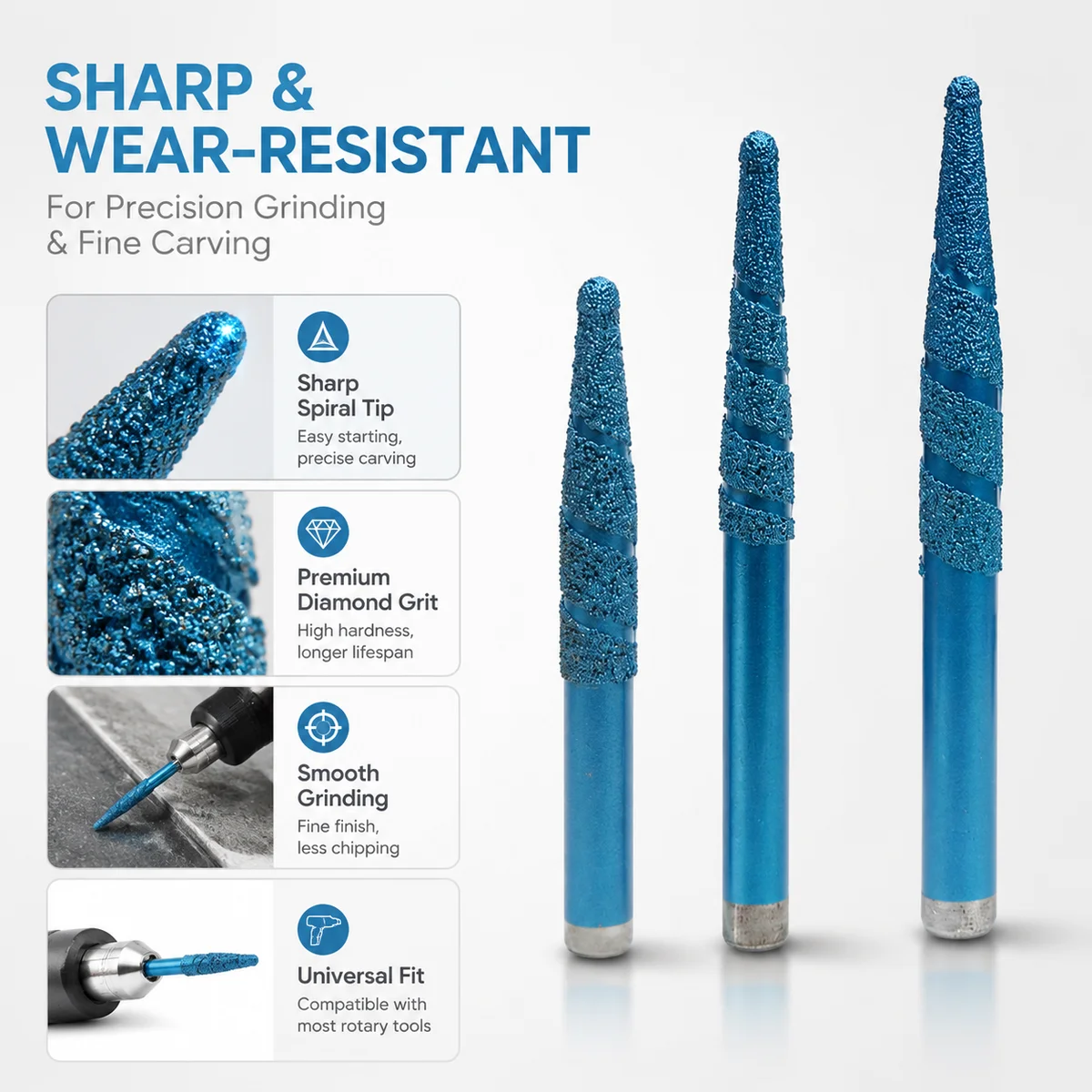 10/12mm Brazed Diamond CNC Milling Cutter Taper Endmill Engraving Tool in Stone Router Bit 3D Carving Marble Polishing Lettering
10/12mm Brazed Diamond CNC Milling Cutter Taper Endmill Engraving Tool in Stone Router Bit 3D Carving Marble Polishing Lettering