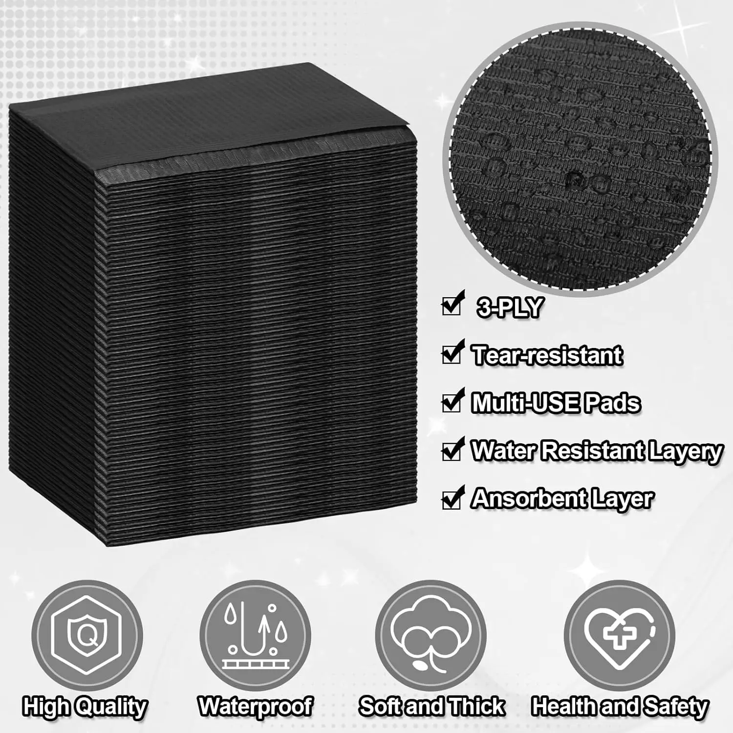 30/50/125/250PCS Disposable Tattoo Clean Pad Black Tattoo Bib Table Covers Clean Patient Dental Napkins Supplies
30/50/125/250PCS Disposable Tattoo Clean Pad Black Tattoo Bib Table Covers Clean Patient Dental Napkins Supplies